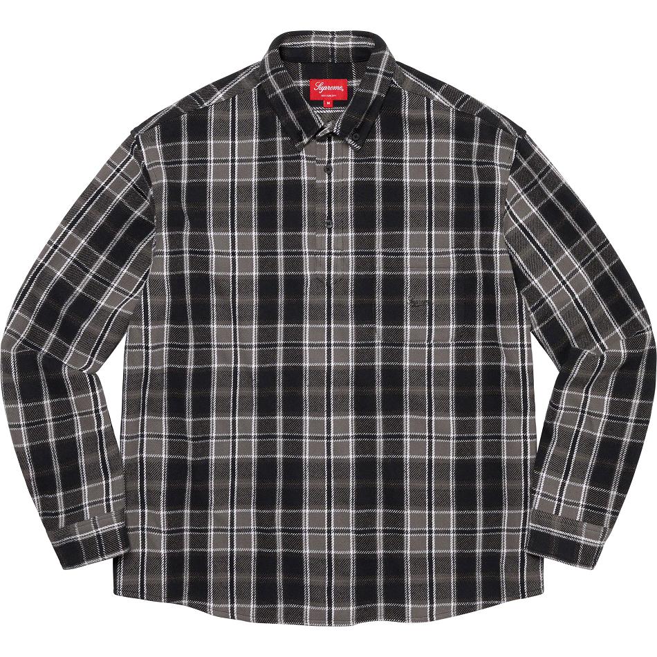 Black Supreme Pullover Plaid Flannel Shirts | Supreme 250RW